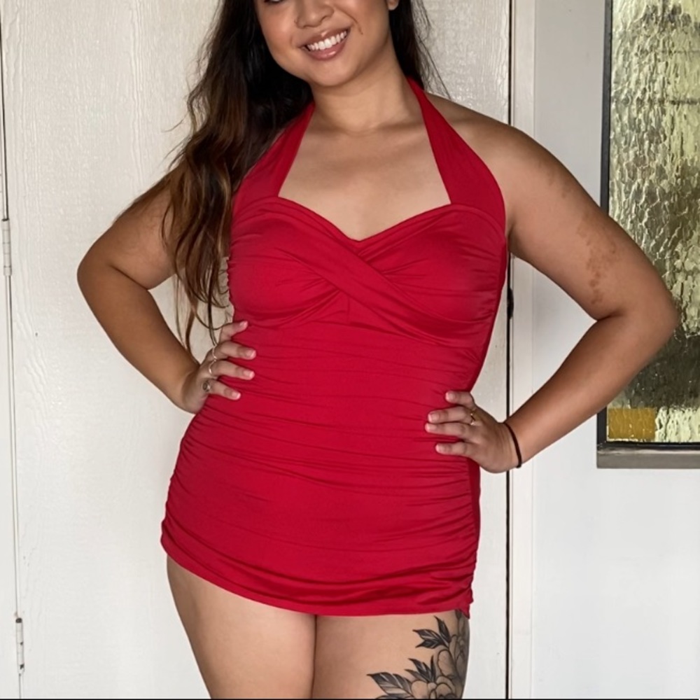 Vintage-Inspired One Piece Swimsuit - US size M